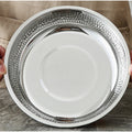 Zhenneng Popular Factory Directly Sell Round 304 Stainless Steel Deep Dishes & Plate Set Serving Trays for Kitchen