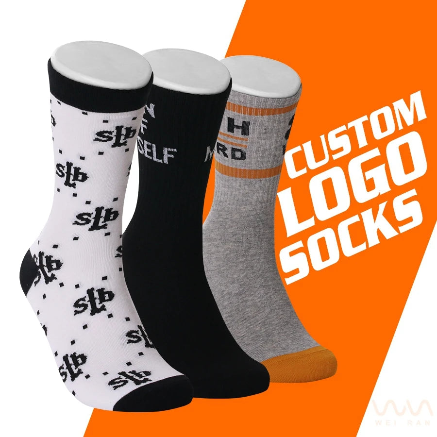 Custom Compression Sock Design Your Own Logo Sport Athletic Compressed Sock Knitting Cotton Customized Unisex Gym Sox