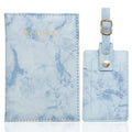 Customized Marble Passport Holder Case Card Case Travel Accessories Combo Passport Cover and Luggage Tag Set for for Women Men