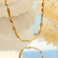 Hot Selling Waterproof Titanium Stainless Steel Flat Chains Bracelet Necklace 18k Gold Blade Chains Necklace for Men Women