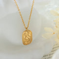 18k Gold Plated Stainless Steel Beauty Strength Famale Abstract Body Relief Oval Pendant Necklace Collar De Acero Inoxidable