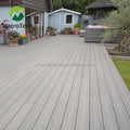 Modern Style High Quality Co-Extrusion Larger Hollow WPC Decking Teak Maple Wood Grain Surface Waterproof Brushed Outdoor
