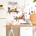 Kitchen Cutlery butterfly Wall Sticker Kitchen English Slogan Decals Living Room Decorative Wallpaper