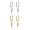 YHE0247 Fashion Cubic Zircon Small Geometric Spike Earrings Gold and Silver Color Hoop Earrings for Women Daily Wear MegaBDM