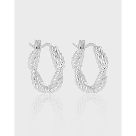 Twisted Hoop Earrings Wholesale Sterling Silver 925 Earrings Gold Plated Silver Jewelry for Women