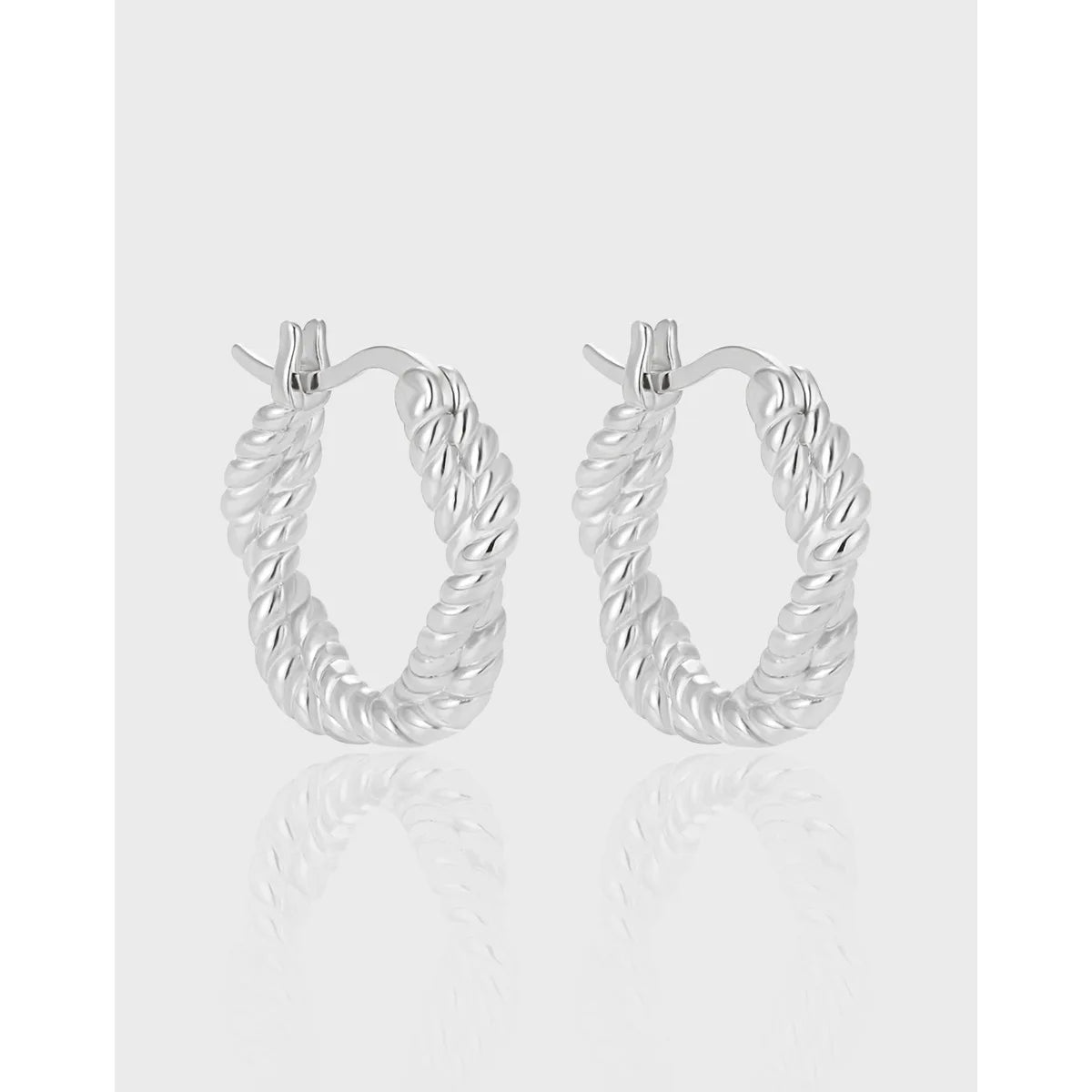 Twisted Hoop Earrings Wholesale Sterling Silver 925 Earrings Gold Plated Silver Jewelry for Women