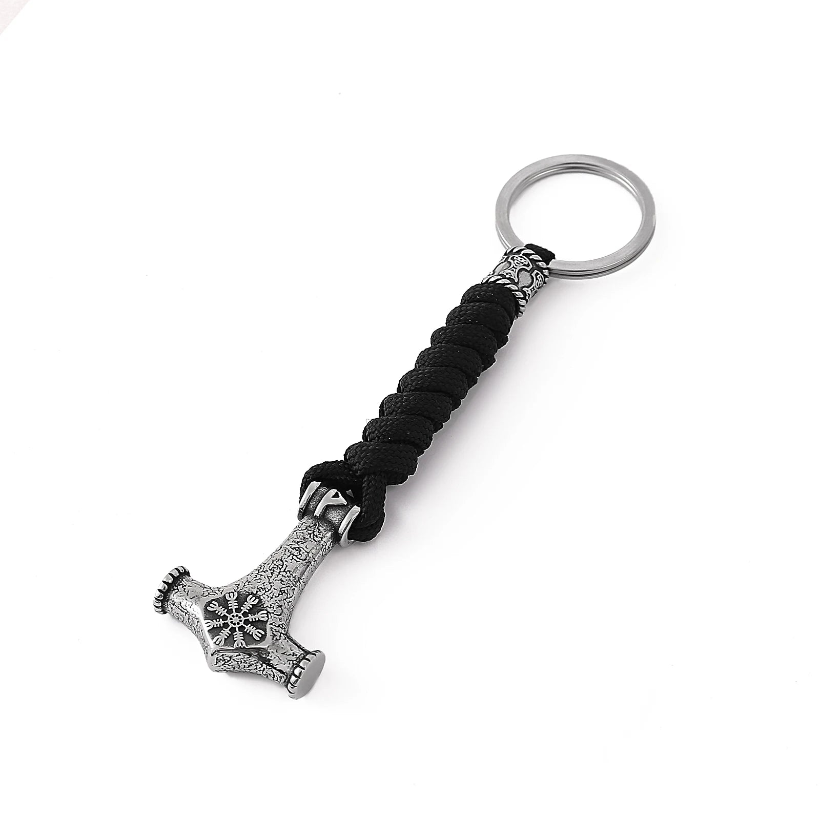 DIY Handmade Keyring Stainless Steel Nordic Design Norse God Thor Mjolnir Hammer Key Chain Viking Jewelry