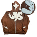 Chenille Printed 460 Grams Zipper Unisex Plus Size Autumn Solid Polyester/Cotton Breathable Hoodies