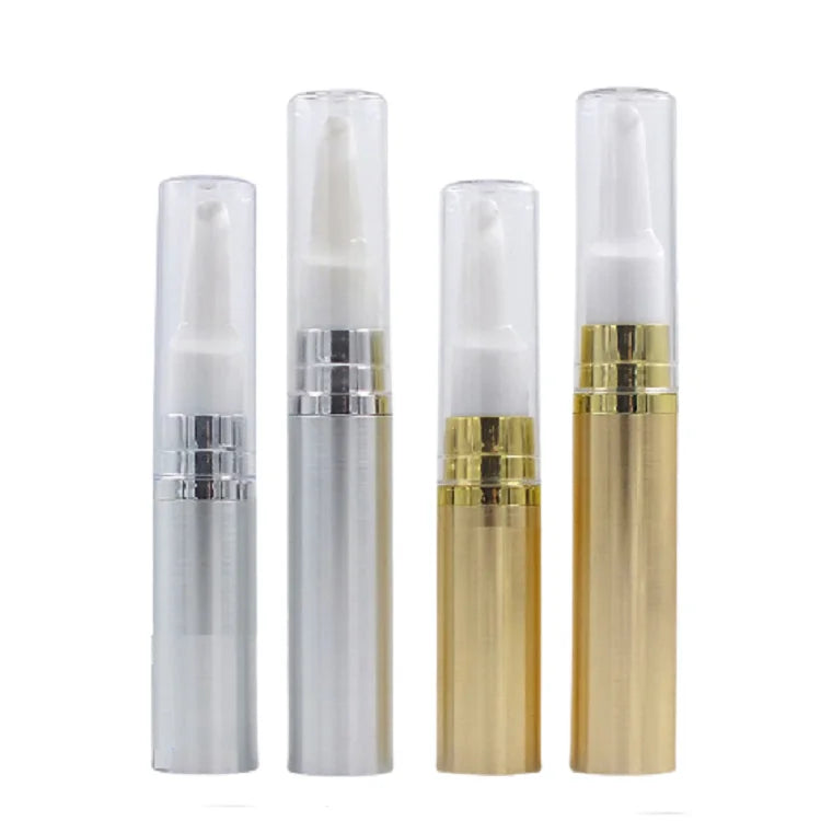 Airless Bottles Empty Eye Cream Serum Skincare Packaging 5ML 10ML Vacuum Pump AS Plastic Gold Silver Refillable Bottles