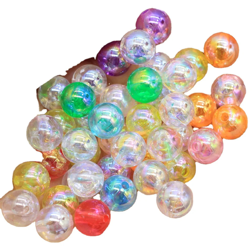 Glitter Shine Round Pearls Beads Colorful 6-10mm Cute Beautiful Jewelry Making Acrylic Beads Accessory