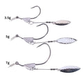 Wholesale JI131 3.5g 5g 7g 5pcs/bag Lead Jig Head Fishing Hooks with Rotating Sequins Spoon