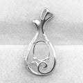 Sterling Silver 8*10mm Semi Mount Pendant Empty Frame Blank Support Setting S925 Base Holder Without Center Stone for DIY Inlay
