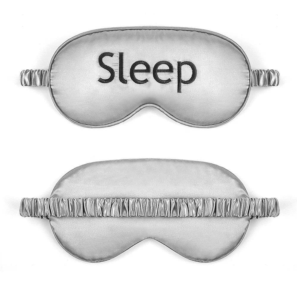 Customize Silk Satin Sleeping Eye Mask Black Pink GrayPersonalized Embroidery Logo Available for Travel & Relaxation
