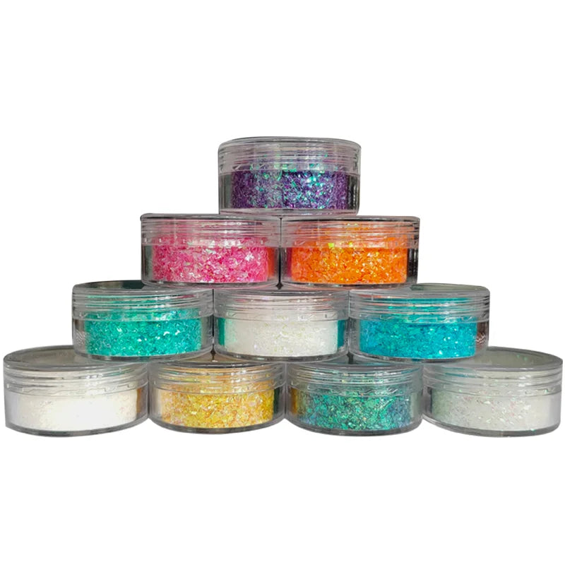 5 Gram/jar Irregular Iridescent Glitter Flake for Christmas Decorations Handicraft Decorations DIY Rainbow Color Glitter Powder