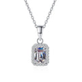 Moissanite Pendant Necklace 1CT Emerald Cut Moissanite 925 Sterling Silver Wearable Necklace for Women with Certificate