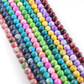 Wholesale Mixcolored Rain Flower Stone for Jewelry Making Mixcolored Rain Flower Stone Loose Beads 15.5"