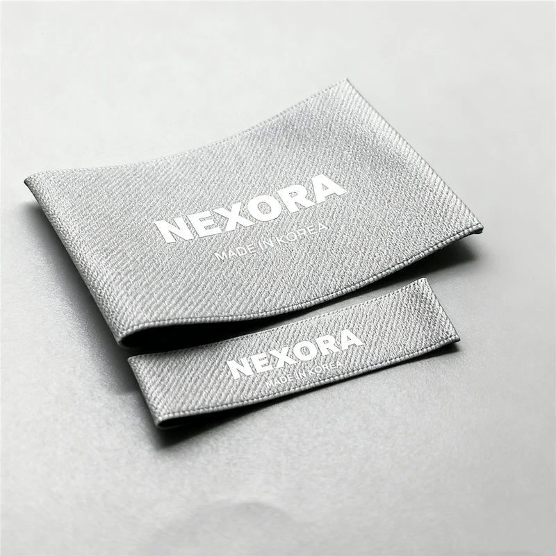 Custom Brand Name Logo Clothing Garment Satin Woven Label Center Fold Custom Clothing Tags for Apparel