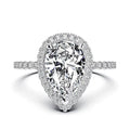 925 Sterling Silver Jewelry Diamond Moissanite Engagement Rings Heart Shaped Dainty Band Ring