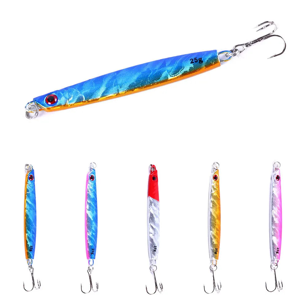 Wholesale LB026 8cm 25g Long Casting Sinking Metal Jig Bait Lead Jigging Fishing Lures with Hooks