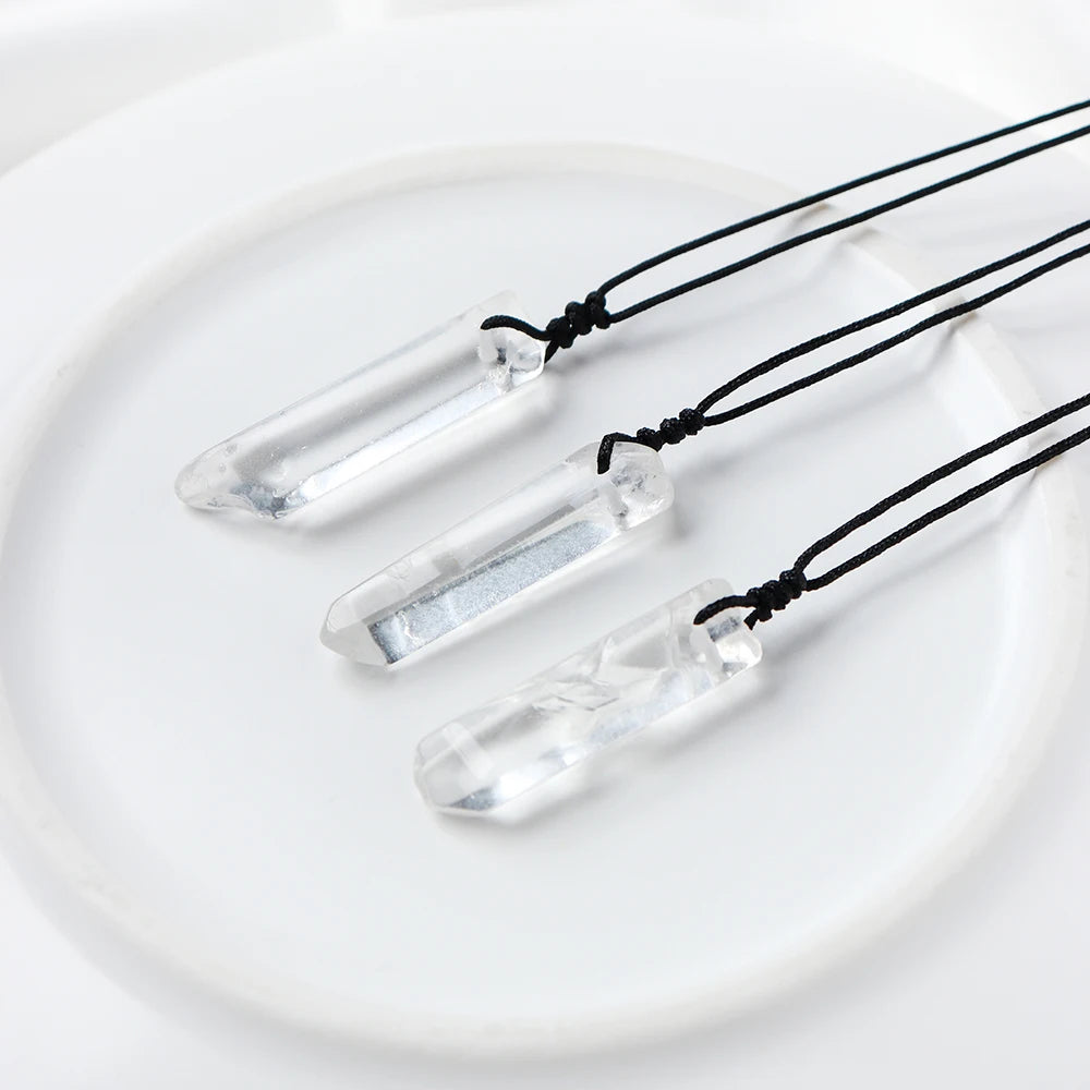 Wholesale Natural Crystal Pendant Necklace Healing Crystals Clear Quartz Single Crystal Pendant
