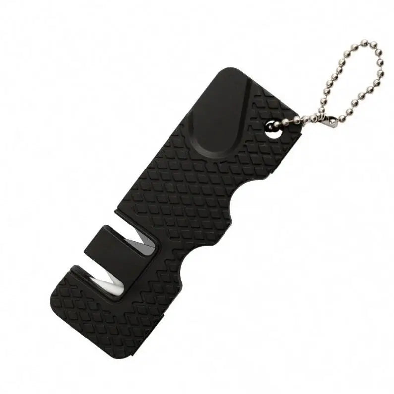 EDC Kitchen Knife Sharpener 2-Stage Keychain Mini Pocket Knife Sharpening Tool Outdoor Activities Ceramic Multipurpose Keychain