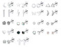 Piercing Jewelry Tiny Cartilage Hypoallergenic Flat Back Moon Star Earrings Sets