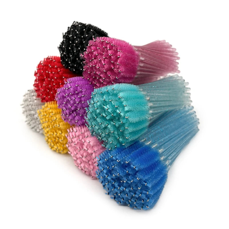 Cleansing Mini Pink Nylon Eyebrow Makeup Colorful Disposable Lash Applicator Eye Wand Spoolie Mascara Eyelash Extension Brush