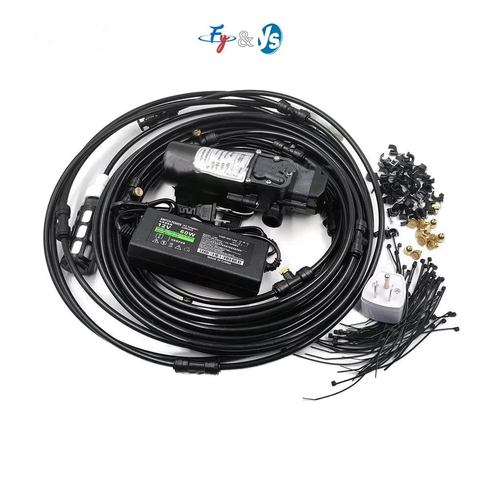 YS Outdoor Cooling Fan Misting Kits With Mist Nozzle Water Cooler Fan High Quality Stainless Steel Fan Motor for Air Cooler