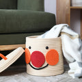 Cotton Rope Storage Basket with Cute Design Toy Storage Bin Woven Laundry Hamper