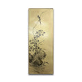 Chinese Ink Painting Style Flowers and a Bird 100% Brass Copperplate Etching