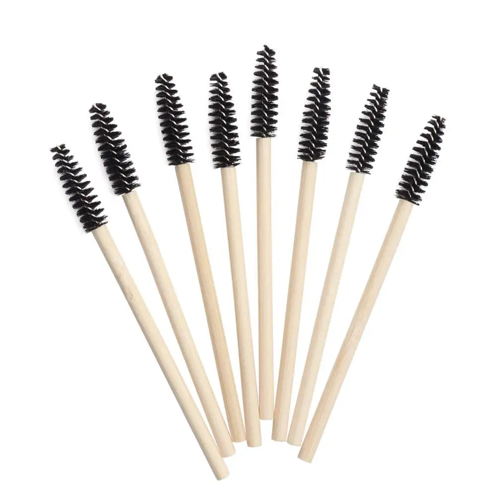 Wooden Eyelash Mascara Wands Disposable Eco-friendly Bamboo Handle Makeup Brushes Eye Lash Extension Tool Kit