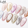 Ibdgel Spar Cat Eye Magnetic Nail Gel Polish Silver and Gold Glitter Color Wholesale Private Label