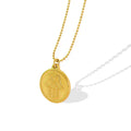 2022 European and American Fashion Hip-hop New Stainless Steel 18K Gold Geometric Round Necklace Women's Spot Wholesale