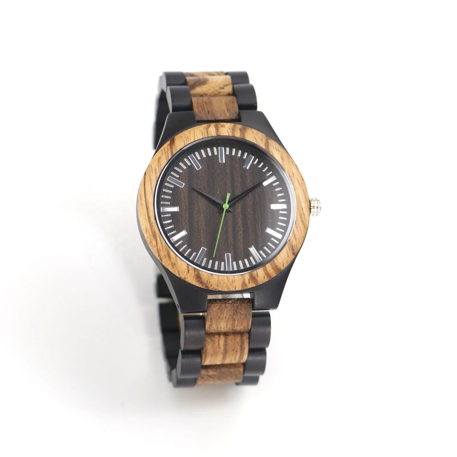TJW Luxury Men's 45mm Dial Natural Wood Watch with 24mm Band Miyota Movement Pointer Display Business Charm Style Fashionable