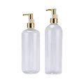 Shampoo Conditional Hair Oil 100ml 150ml 200ml 250ml 300ml 500ml clear Amber PET Plastic Bottle with Gold Oil Pump