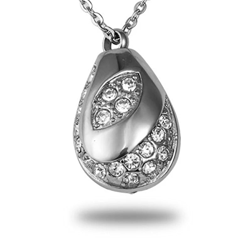 Evil Eyes Memorial Christian Vintage Cremation Urn Pendant Water Drop Ash Holder Stainless Steel Tear Drop Crystal Keepsake