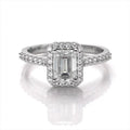 Fine Jewelry Custom Rhodium Plated 2ct Emerald Cut Radiant Cut D Color Moissanite Diamond 925 Sterling Silver Ring