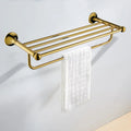 Contemporary Bathroom Hardware Set Black Stainless Steel Towel Bar Glass Shelf Luxury Gold Bathroom Accessories Set