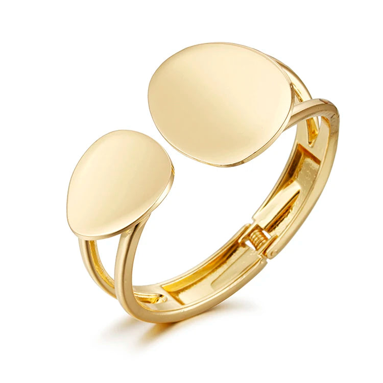 Minimalist Gold Chunky Asymmetric Opened Cuff Bracelet for Women Fashionable Style Fashion Cuff Bracelets