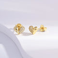 Wholesale Earrings Jewelry Gold Rhodium Plated Cubic Zirconia Heart Stud Earring 925 Sterling Silver Fine Jewelry Earrings