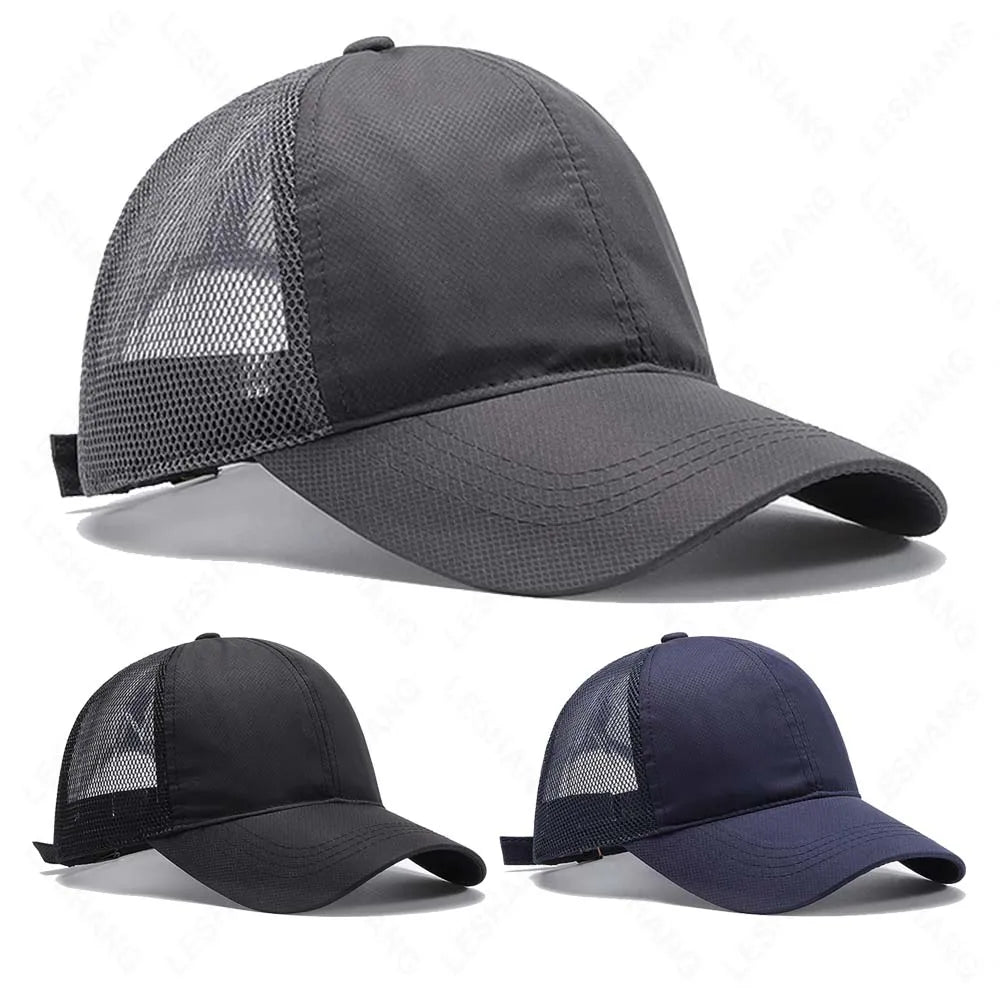 Breathable 6 Panel Trucker Hats Grid Cloth Material Snapback Mesh Hat Baseball Caps for Golf Outdoor and Sports Activities