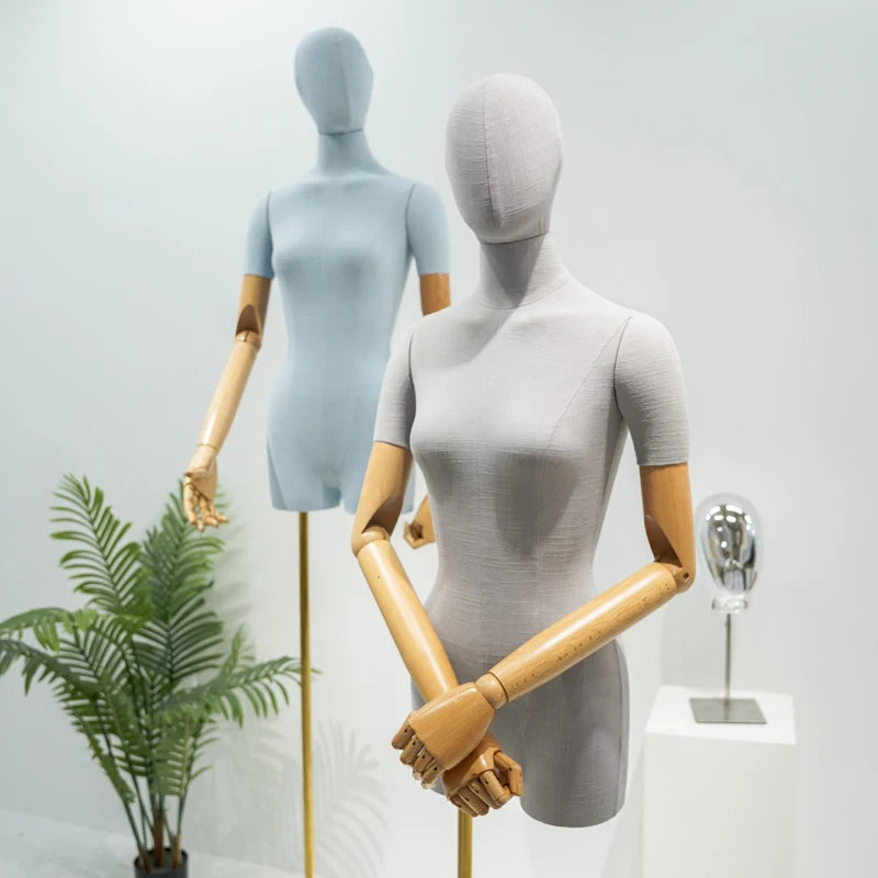 Females Display Dress Form Gold Base