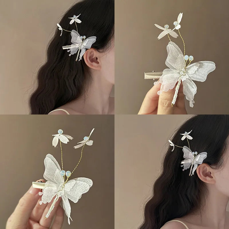 Butterfly Alligator Shaped Personalized Designer Hair Clips for Girls Luxury Resin Fabric Sweet Features for Party