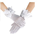 HZS-23010 Black White Women Lace Gloves Ladies Wrist Large Bow Knot Bride Weddings Glove Party Cosplay Accessories