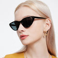 2024 High Quality New Fashion Luxury Cat Eye Women Sun Glasses Irregular Colorful Rivet Pink Plastic Frame Trendy Sunglasses