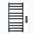Intelligent Touch Screen Timer Black Stainless Steel Single Towel Warmer Rack for Home Hotel Wall-Mounted Bathroom Towel Heater