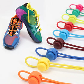 FASTLACES Polyester No-Tie Elastic Shoelaces Spring Plastic Lock Quick Wear 1 Second Hiking Sports Lazy 100cm 25 Colors Solid