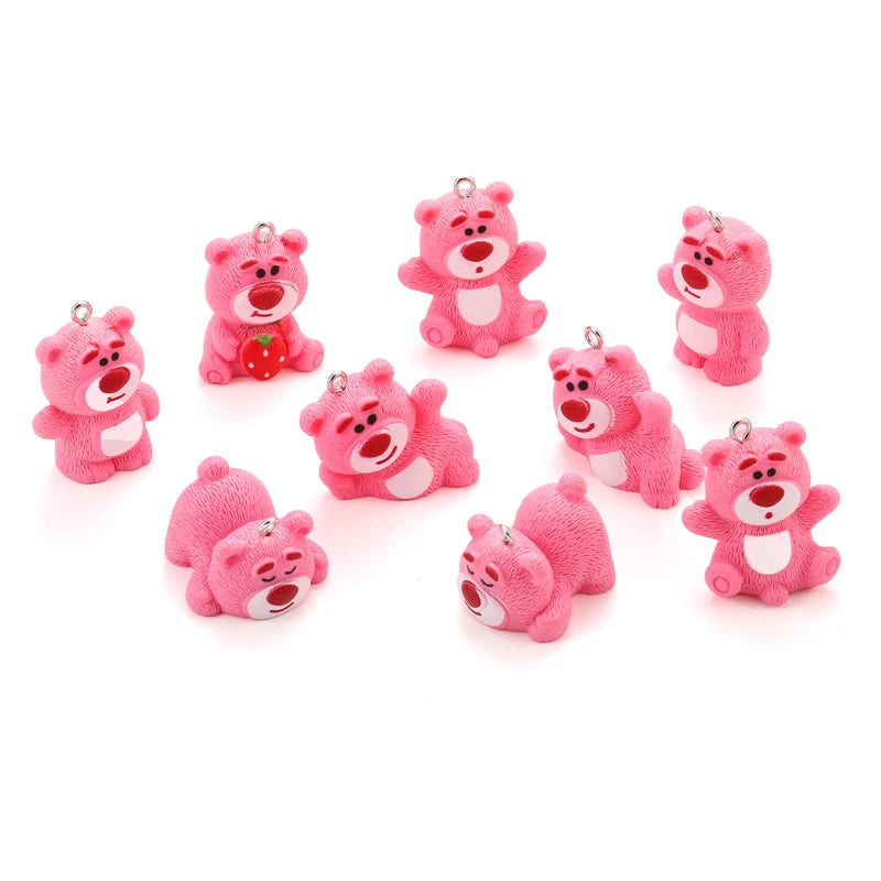 Resin 5 Posture Bear Charms for Fashion Earrings Key Chain Necklaces Bracelet Pendants DIY Jewelry Making Accessories W436