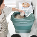 Transparent Moisture-Proof Household Plastic Rice Dispenser Bucket PP Kitchen Cereal Grain Metering Bucket for Food Use