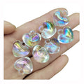 Top Hole Glitter Rainbow Apparent Shine Heart Acrylic Plastic Beads Necklace Bracelet Jewelry Making Beads